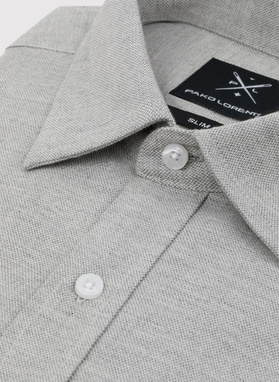 Zielono-szara bawełniana koszula męska