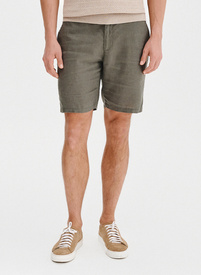 Lniane szorty męskie w kolorze zielonym