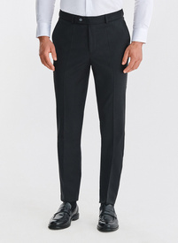 Wełniane czarne spodnie garniturowe