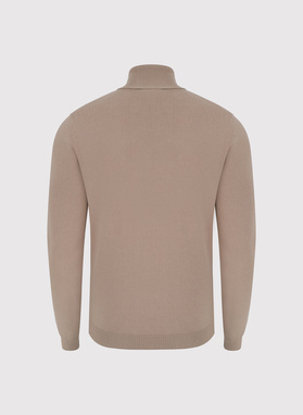 Beżowy gładki golf męski