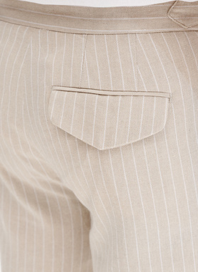 Szorty męskie w prążek z lnem