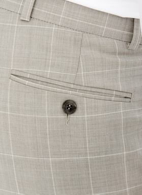 Wełniane spodnie garniturowe w kratkę