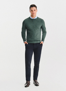 Zielony sweter męski o-neck