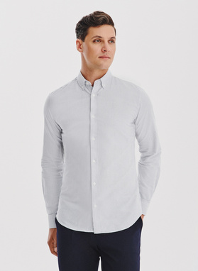 Koszula męska w szary prążek