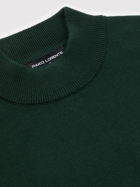 Zielony bawełniany półgolf męski