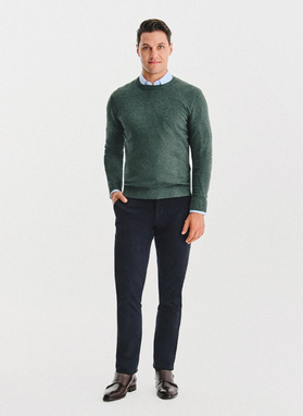 Zielony sweter męski o-neck