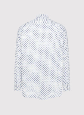 Biała bawełniana koszula mikrowzór