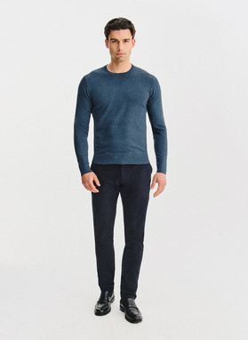 Granatowy sweter męski o-neck