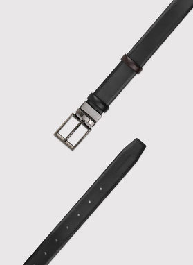 Dwustronny skórzany pasek męski