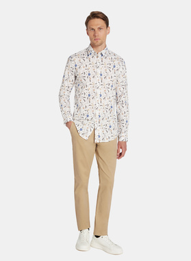 Biała koszula męska kwiaty