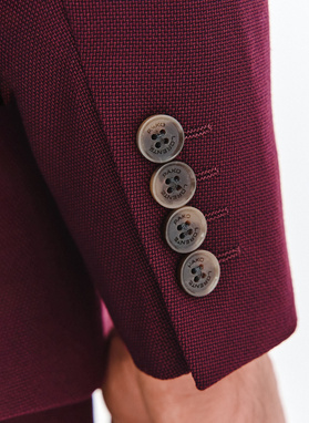 Bordowy garnitur męski