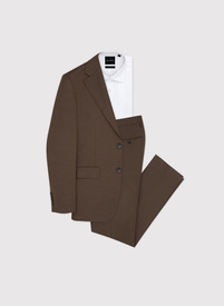 Brązowy garnitur męski