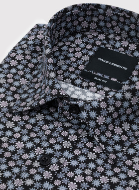 Czarna koszula w drobny wzór