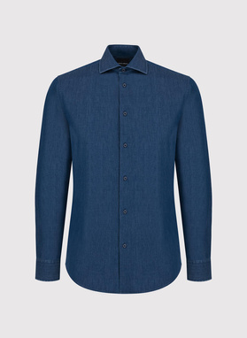 Granatowa koszula jeansowa