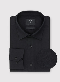 Czarna koszula z lnu i bawełny