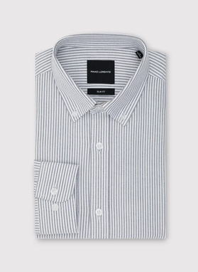Koszula męska w szary prążek