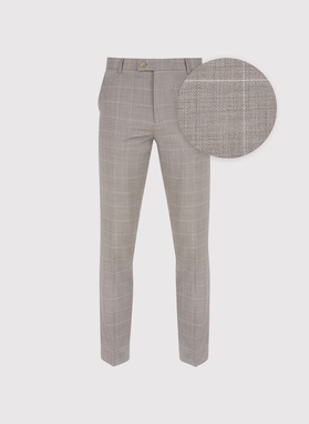 Garniturowe spodnie męskie w kratę