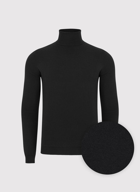 Czarny gładki golf męski