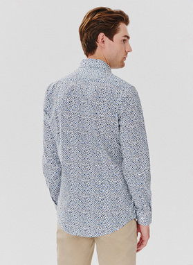 Koszula męska w kwiatki długi rękaw