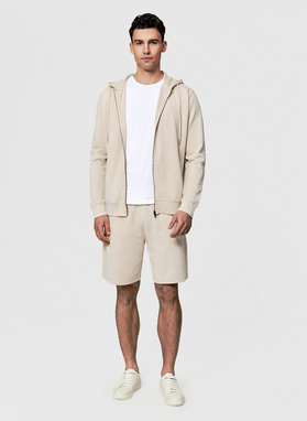 Beżowa bluza dresowa z kapturem