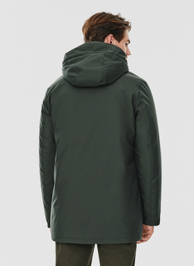 Zielona kurtka męska z kapturem