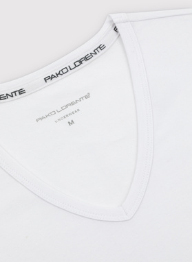 T-shirt v-neck w białym kolorze, dwupak