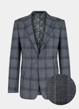Szary garnitur MALAGA w kratę