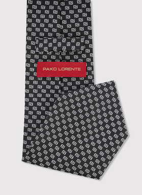 Jedwabny krawat z monogramem PL