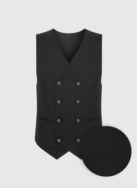 Czarna dwurzędowa kamizelka męska