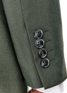Zielony wełniany garnitur męski