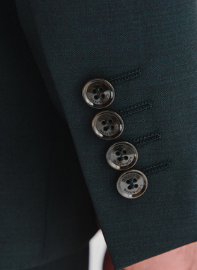 Wełniany zielony garnitur męski