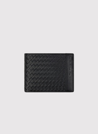 Pleciony portfel męski w kolorze czarnym