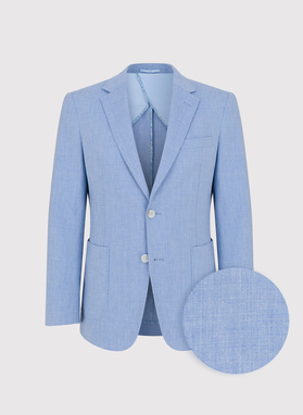 Niebieska marynarka z lnem i bawełną