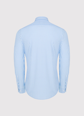 Niebieska koszula męska w prążek