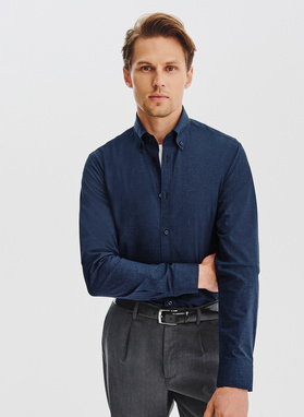 Granatowa koszula melanż