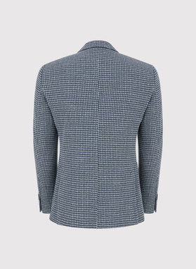 Granatowa marynarka w pepitkę