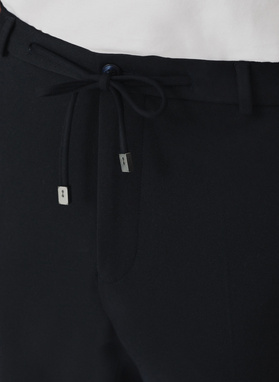 Granatowe spodnie garniturowe