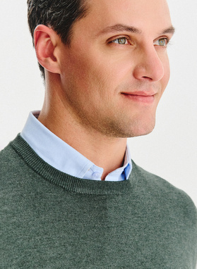 Zielony sweter męski o-neck