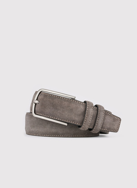 Zamszowy pasek męski w kolorze brązowym