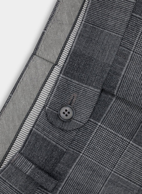 Szary garnitur MALAGA w kratę