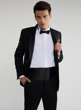 Pas smokingowy czarny P000B-LX-010-C