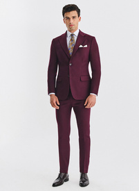 Bordowy garnitur męski