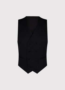 Dwurzędowa czarna kamizelka męska