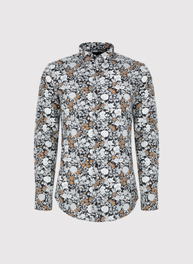 Czarna koszula męska kwiaty