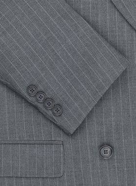 Szara marynarka garniturowa w prążek