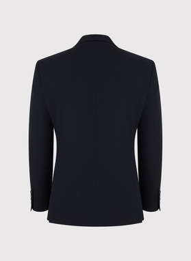 Gładki granatowy garnitur męski