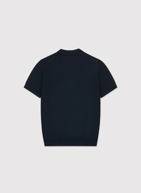 Granatowe polo swetrowe z wełny merino