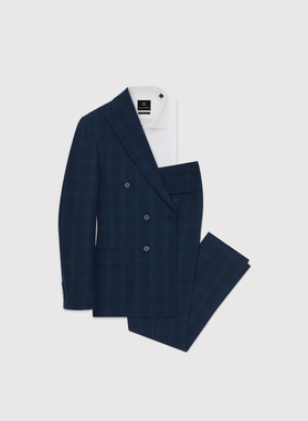 Dwuczęściowy garnitur męski w kratę