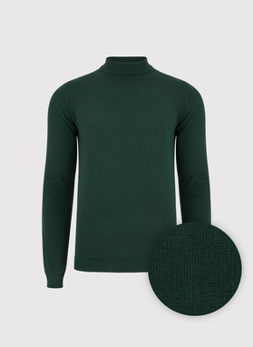 Zielony bawełniany półgolf męski