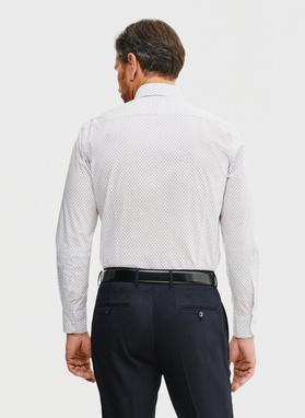 Biała koszula męska w mikrowzór